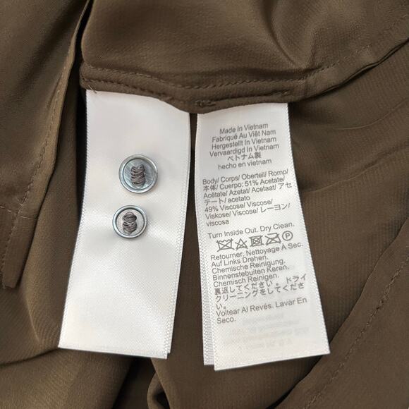 Madewell Tie Neck Long Sleeve Blouse Dark Mocha Top Size S NWT - Picture 9 of 9